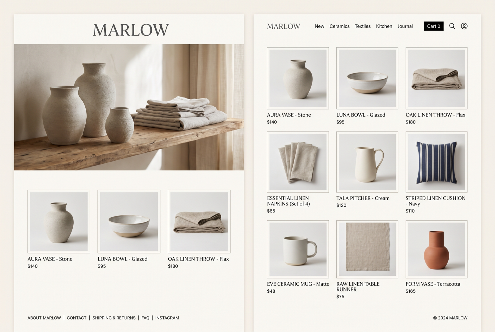 MARLOW — Homeware store website