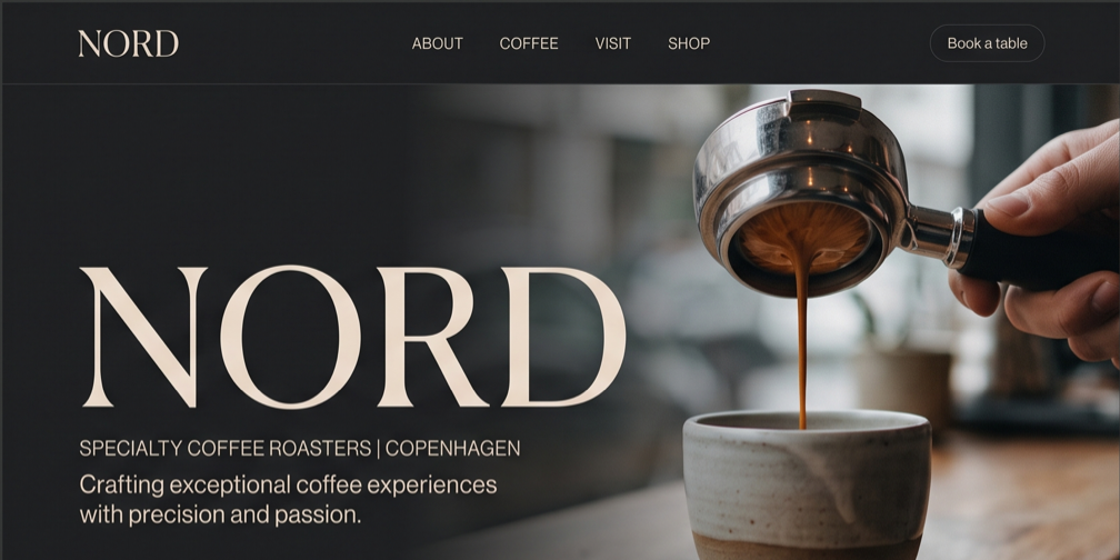 NORD — specialty café website concept